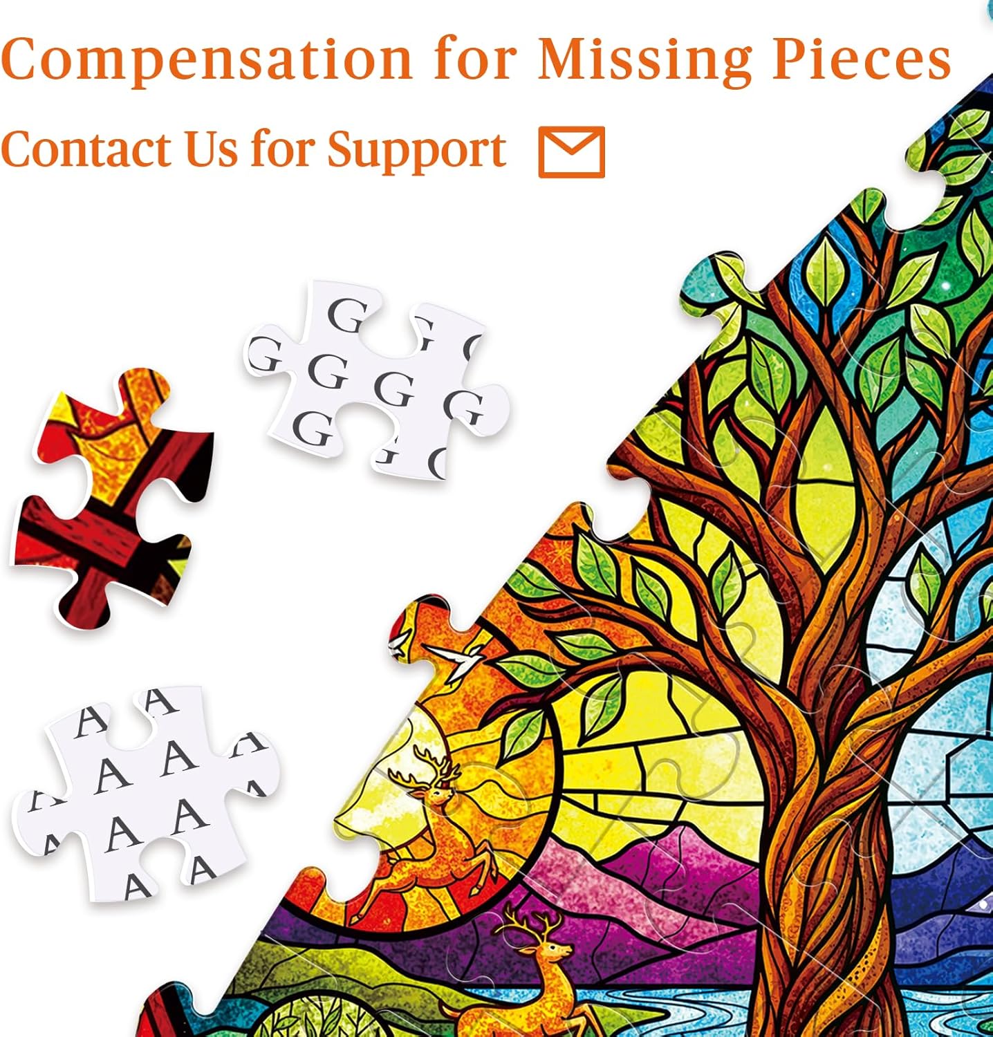1000 Piece Round Jigsaw Puzzle for Adults - Stained Glass Yin Yan Tree of Life, 26.8" Diameter - Brain Challenge & Stress Relief, Ideal Mindful Gift for Family Night, Artistic Wall Decor