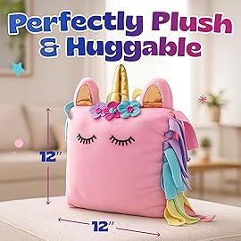 Unicorn Pillow Kit - No Sew Unicorn Craft Kit - Gifts for Girls, Arts and Crafts for Kids Ages 4-8 - Unicorn Toys for 6 Year Old Girl Gifts, Birthday, Easter, Toddlers, Teens