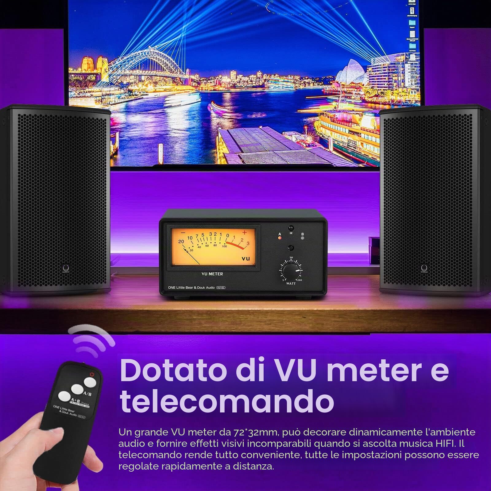 Selettore audio a 2 vie amplificatore/altoparlante commutatore scatola splitter
