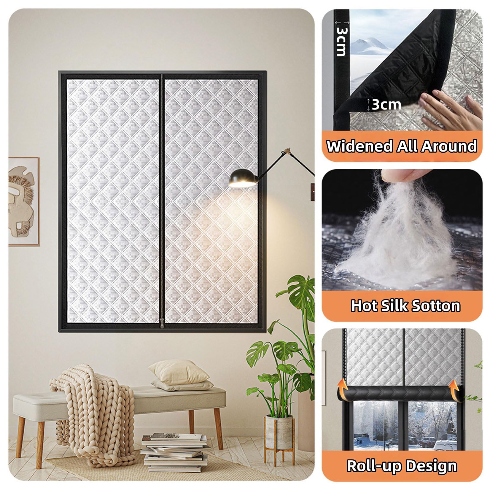Aislante Termico Ventanas 115 x 170 cm Mantener El Aire Frío Fuera de La Ventana Película de Protección contra El Frío Incluye Cinta Adhesiva Doble Cara Personalizable, Gris