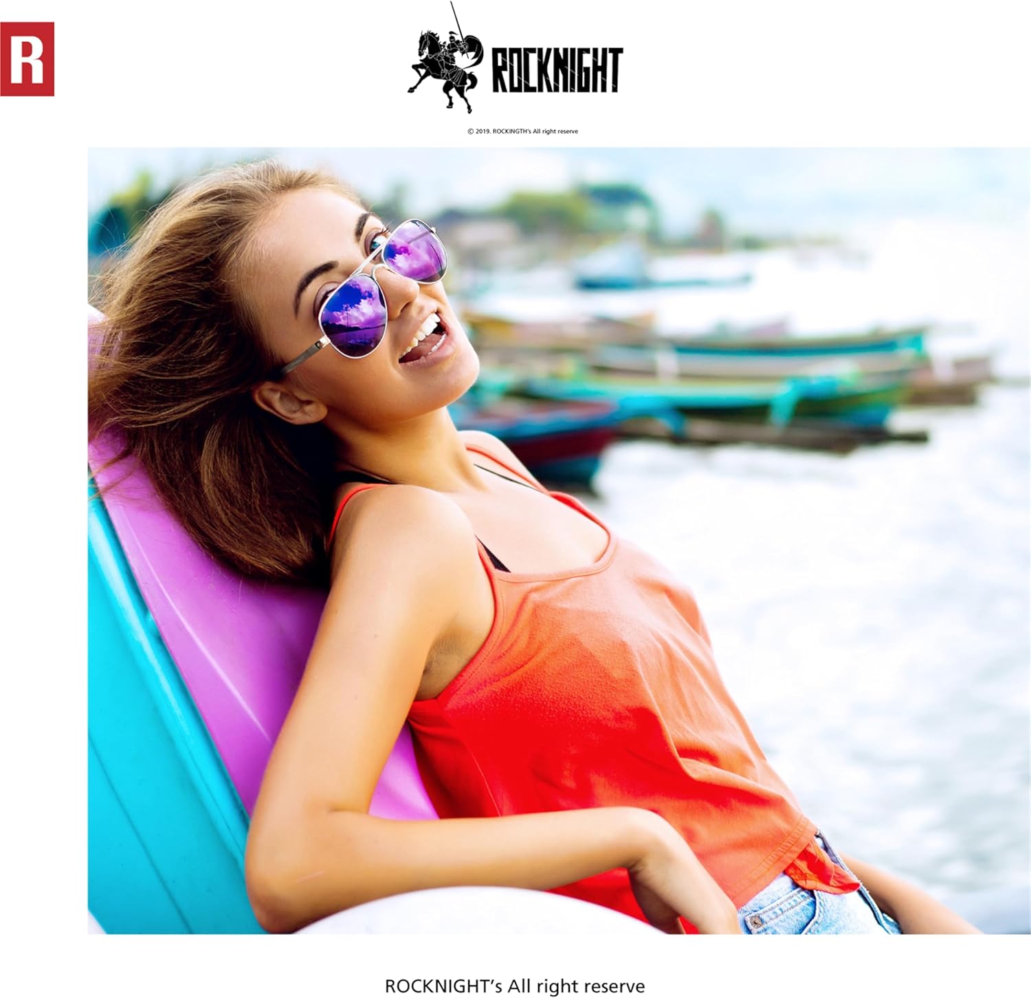 ROCKNIGHT Polarized Aviator Sunglasses for Men Women Metal Flat Top Sunglasses lightweight Driving UV400 Outdoor 58mm - Image 2