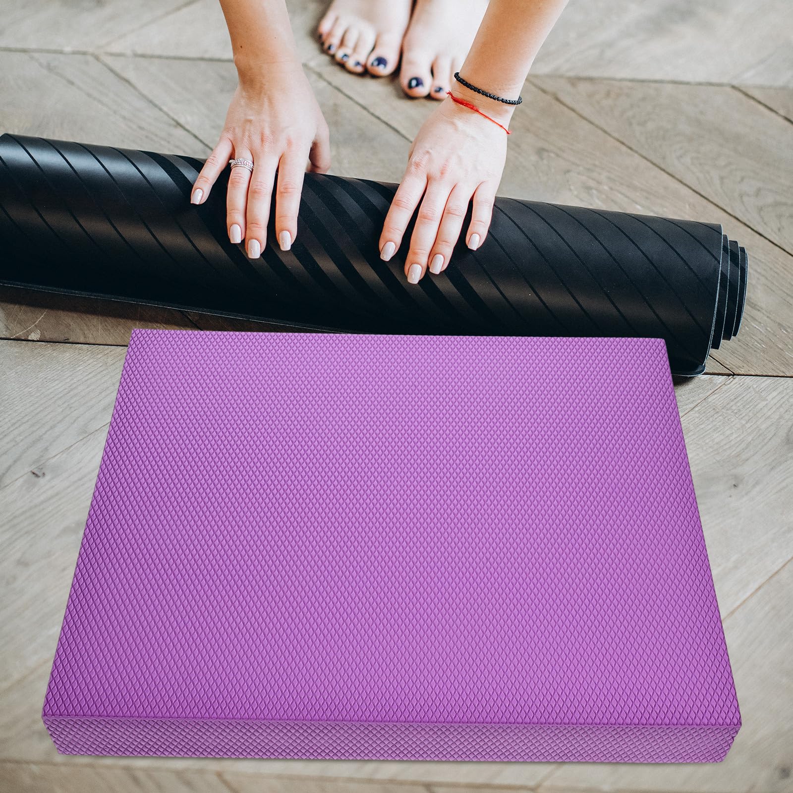 Kisangel Tappetino per esercizi di : tappetino yoga per esercizi di in ginocchio, accessorio per allenamento di stabilità, per ginocchia e caviglie, fitness per donne e uomini, 40x33 cm