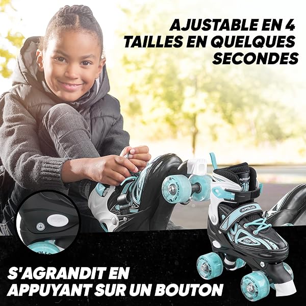 Apollo Super Quad X Pro, LED Roller Skates for Kids and Teenagers, Ideal for Beginners, Comfortable Roller Skates for Girls and Boys. - 2