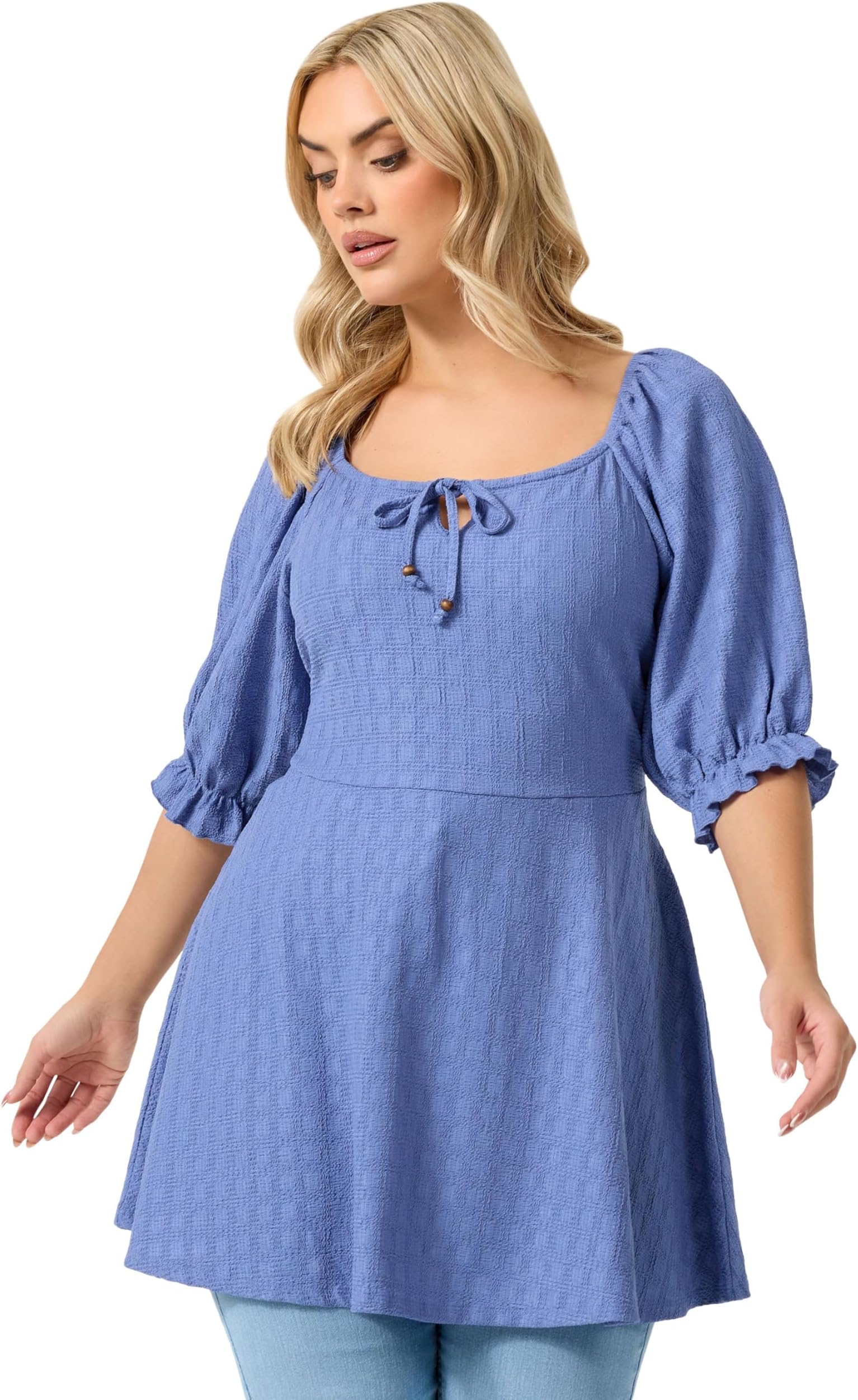 Curve Textured Milkmaid Top - Women's - Plus Size Curve