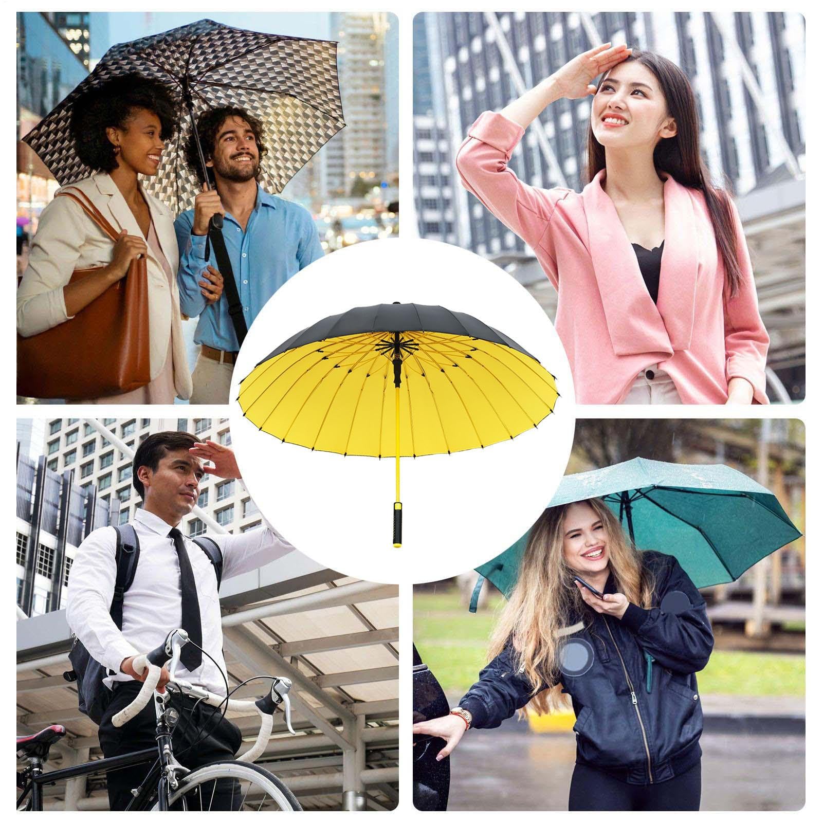 Paraguas De Golf Resistente Al Viento Paraguas Automático Impermeable Con | Sombrilla Jardín Familiar Paseo Playa Viajes Exteriores Estudiantes Estadio Profesores Adultos