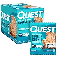 Vista 13 de Galletas proteínicas Quest Nutrition con sabor a canela y mantequilla marrón, 15g de proteína, 1g de azúcar, 2g de carbohidratos netos, aptas
