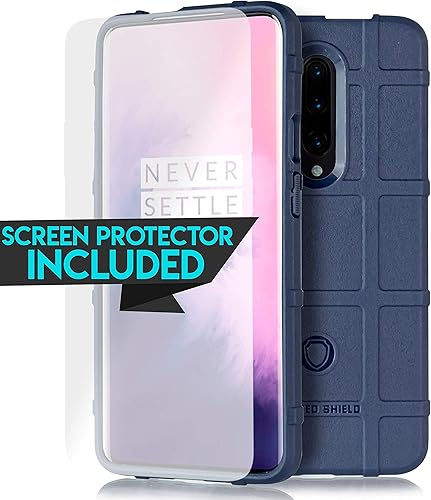 Miniatura 4 de Funda de goma resistente para OnePlus Seven Pro+Temper Glass grueso sólido resistente funda protectora para OnePlus 7 Pro (azul)