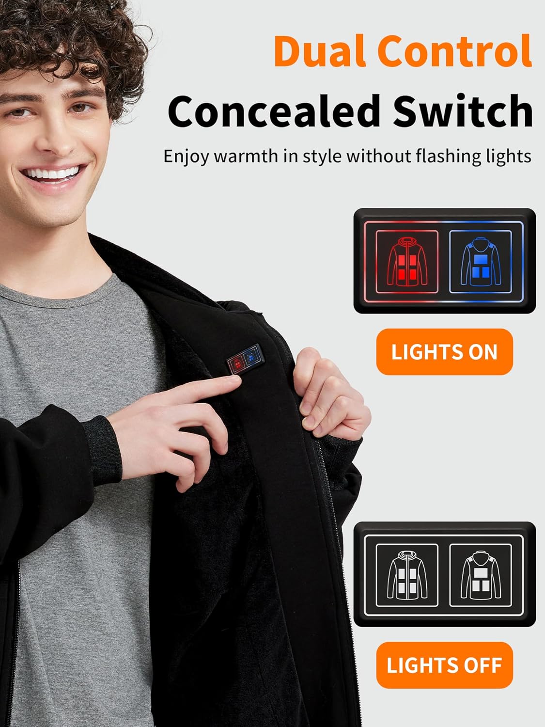 Heated Hoodie with 18400mah Battery Pack, Full-Zip Heated Sweatshirt Hoodie for Men Women