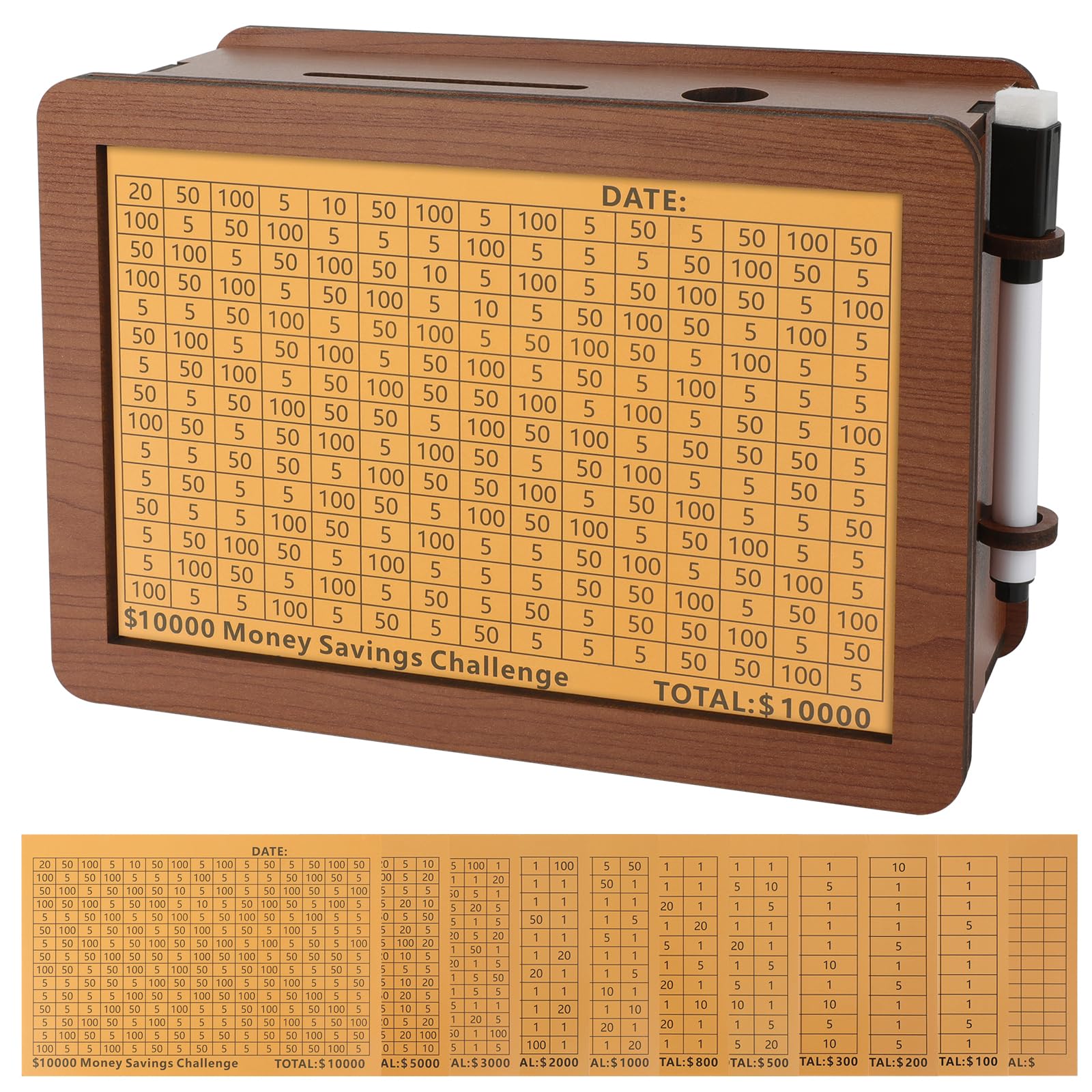 Amazon.com: FOLENCER Wooden Cash Money Saving Box,Piggy Bank for