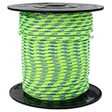 GM CLIMBING Green 3mm Accessory Cord 400LBS Double Braided Durable Pull Cord Tent Tarp Hammock Guyline for Rigging Backpacking Survival Mountaineering 100Ft Roll