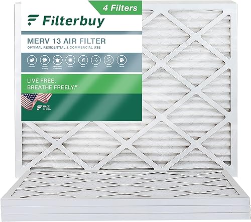 FilterBuy - Filtros para horno, filtros de aire, AFB Platinum Valor de Reporte de Eficiencia Mínima (MERV) 13 (4 unidades)