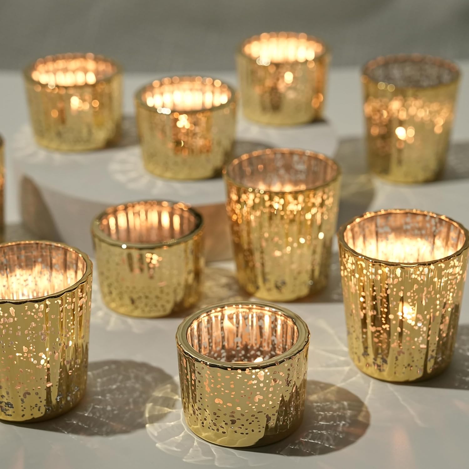 Gold Glass Candle Holder main image 1