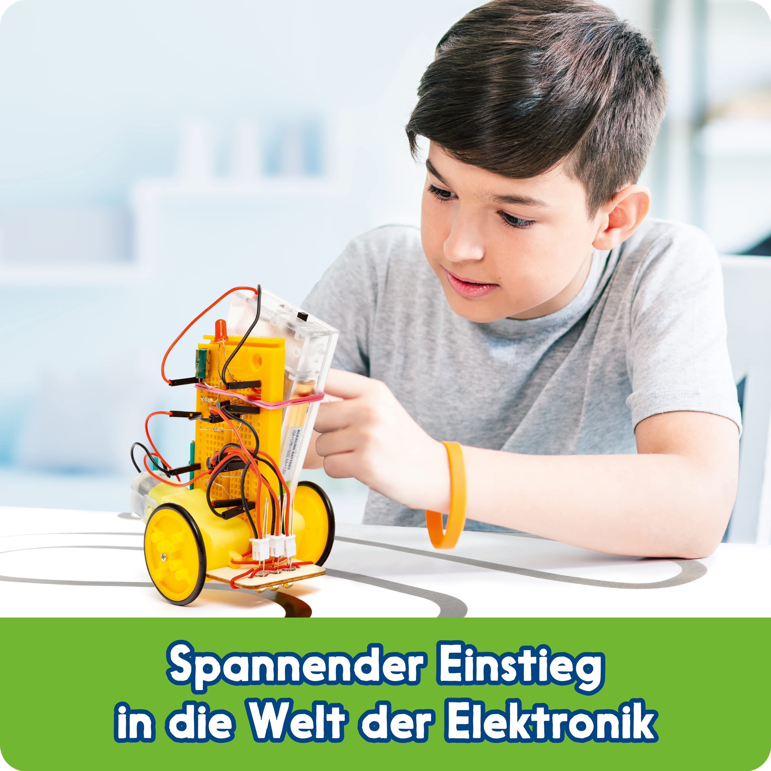 Franzis GEOlino 67158 - Kit da Costruzione Robot con Manuale con Istruzioni Dettagliate (Lingua Italiana Non Garantita), Senza Saldatura, per Bambini dai 10 Anni in su