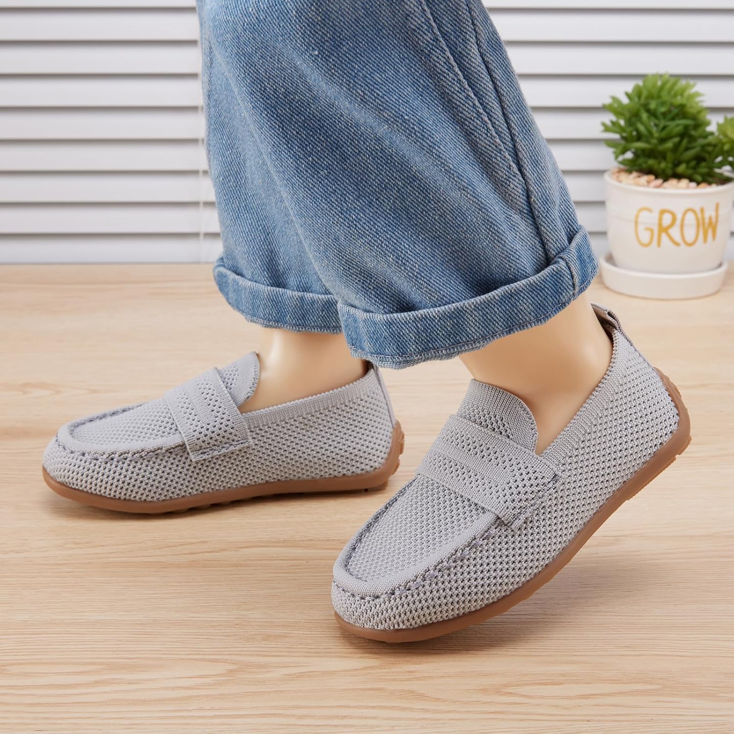 BMCiTYBM Toddler Boys Girls Loafers Comfortable Dressy Casual Knit Flats Lightweight Breathable Slip On Walking Shoes - Image 2
