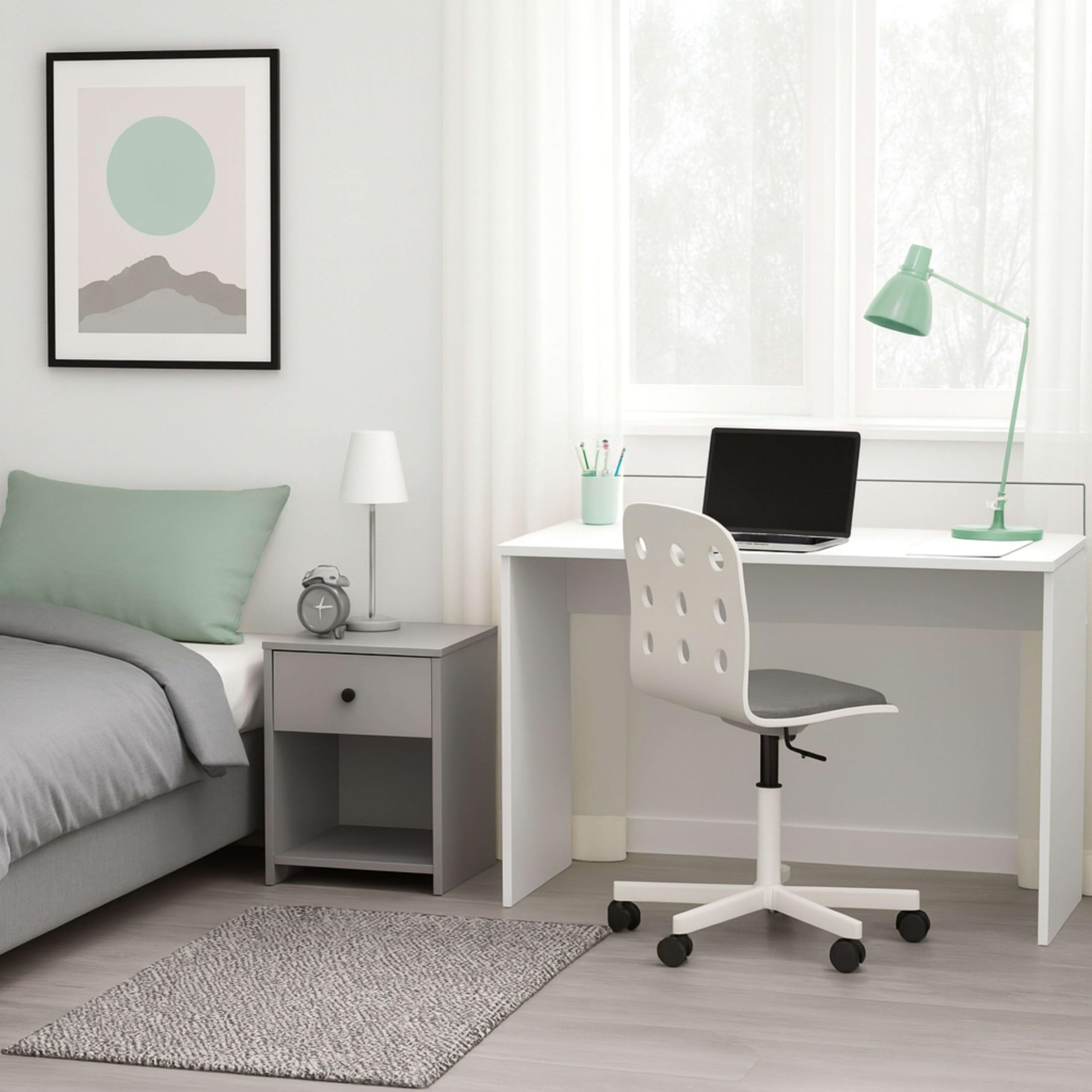 MUEBLES PITARCH | Tavolo da ufficio da studio, per soggiorni, bianco, 77x131,5x45cm (altezza x larghezza x profondità) moderno, modello Haley