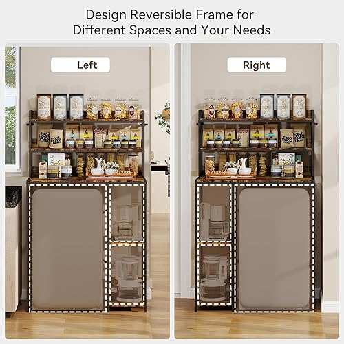 Miniatura 5 de ELECWISH Mini soporte para refrigerador con estantes de almacenamiento, estante de cocina de 5 niveles, mini gabinete de nevera que ahorra espacio,