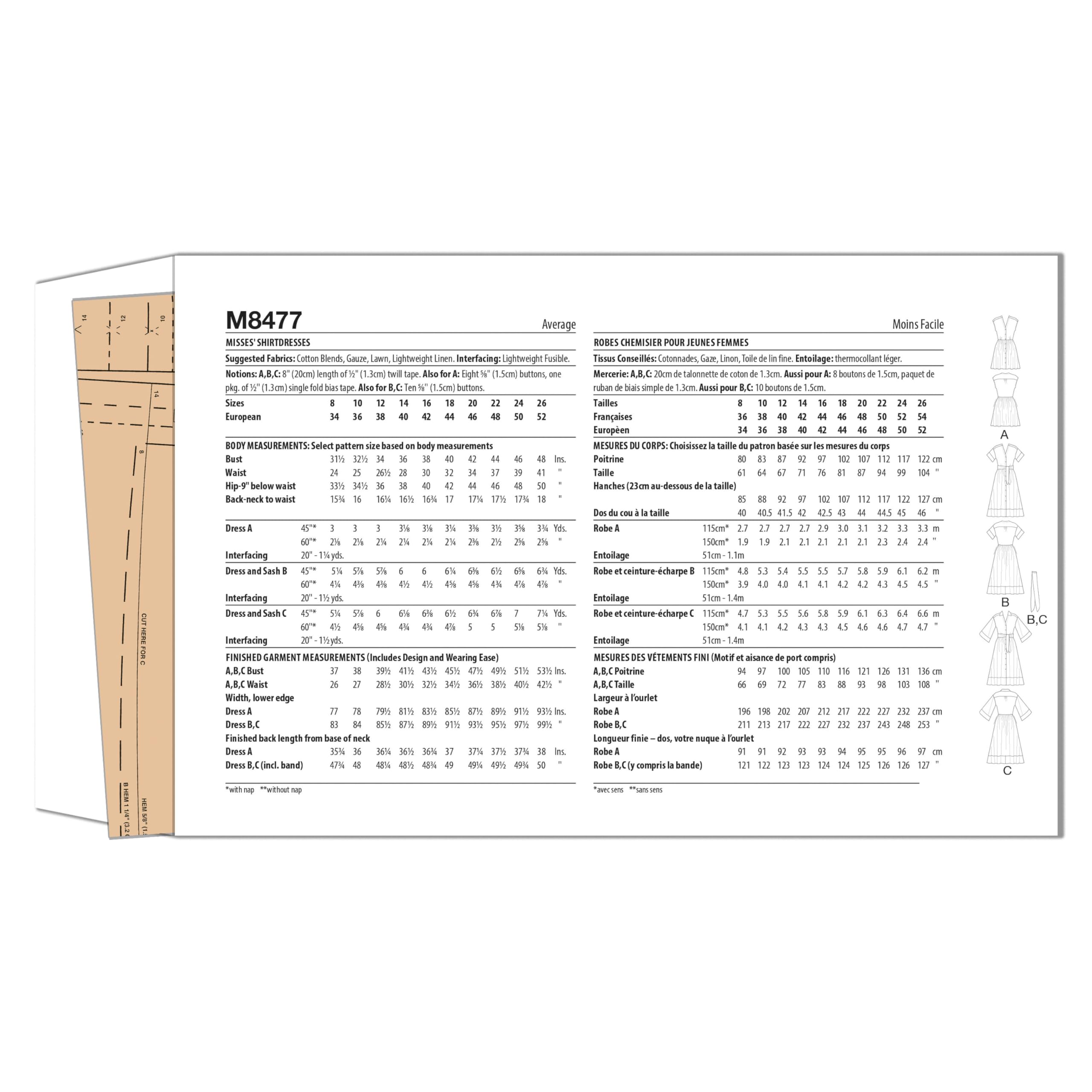 MCCALLS Sewing Pattern M8477K5 Misses' Shirtdresses K5 (8-10-12-14-16), Multicoloured - Image 2