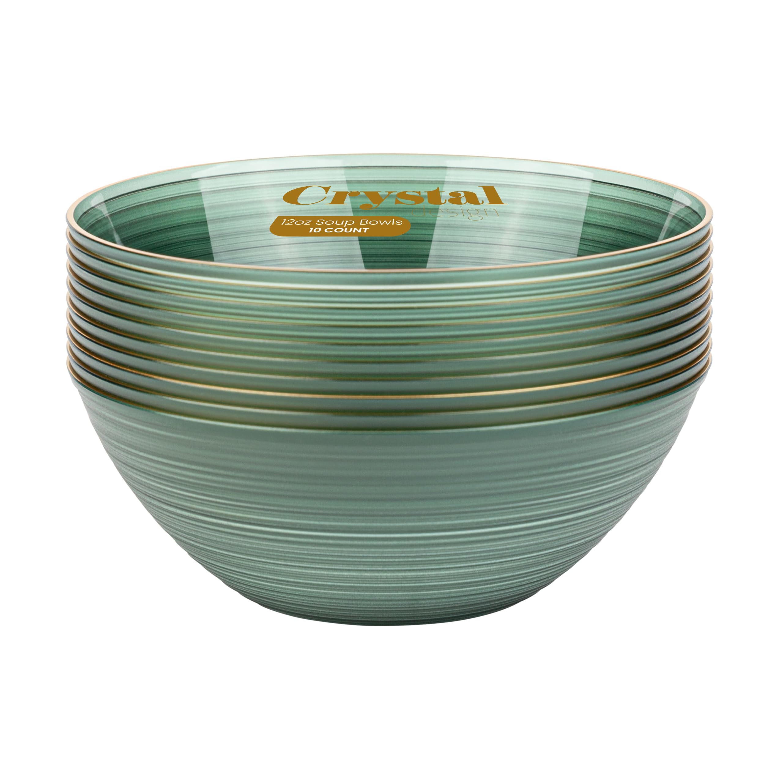 Elegant Disposable Plates & Bowls - Gold Rim Design -2