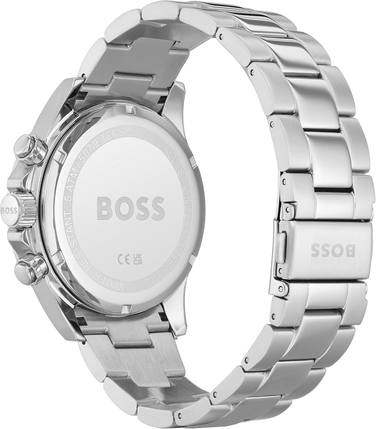 BOSS Men's 43 mm Chronograph Quartz Watch Hero Collection with Stainless Steel Bracelet Link or Mesh, Date Function, 3 Sub-Dials, 5ATM Water Resistant 81rbM+eAIcL. AC SL1500