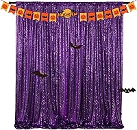 Vista 22 de Cortinas de fondo de lentejuelas negras con purpurina de 2 x 8 pies, 4 paneles para decoración de bodas, fiestas de cumpleaños, despedidas de Negro