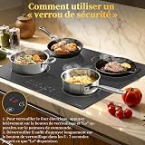 NOXTON Plaque Induction avec Prise, Plaque de Cuisson Electrique 4 Feux - 4
