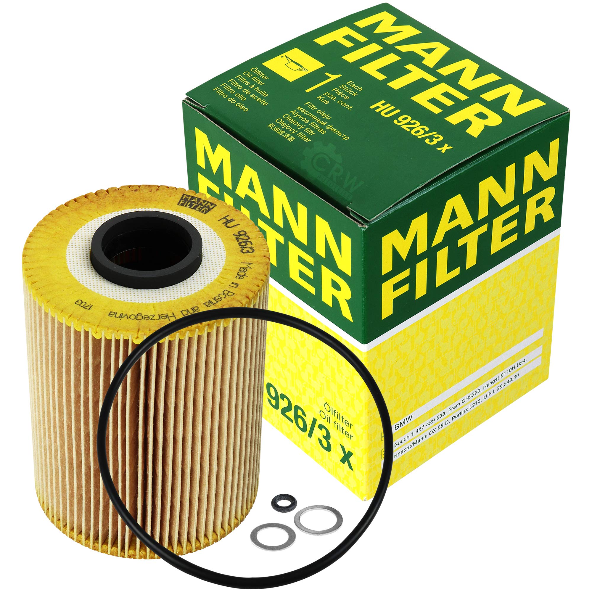 Paquete de inspección Kit de mantenimiento de filtros con filtro de aceite HU 926/3 x, filtro de aire C 25 114, filtro de combustible WK 830, filtro de habitáculo CU 2835, tornillo de cierre