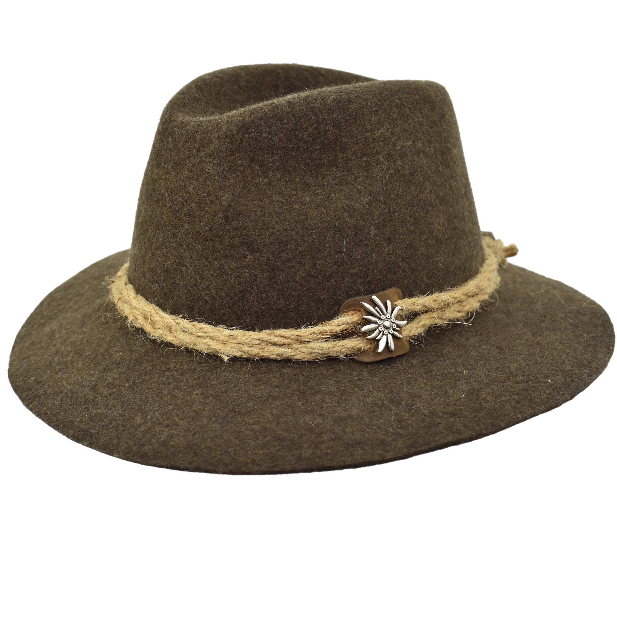 Melegari Cappello Tirolese Edelweiss Natura | Cappello da Montagna | Cappello Alpino | Uomo Donna | Estate/Inverno