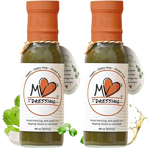 MV The Dressing - Vinagreta balsámica de dieta mediterránea aderezo para ensalada, salsa para mojar y adobo, sin gluten, sin lácteos y vegano, 8
