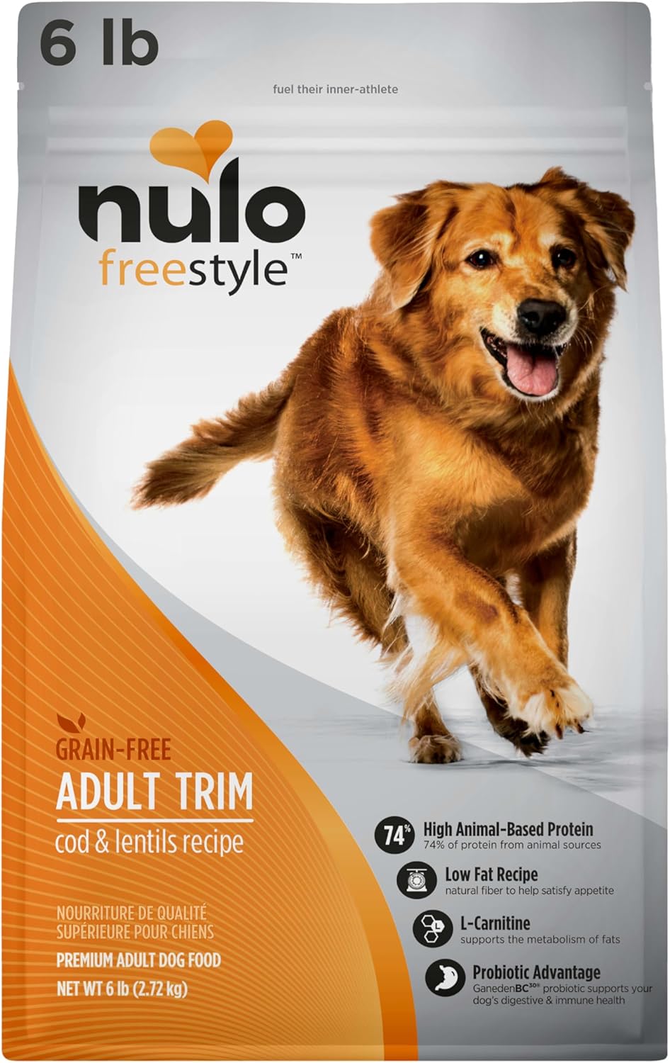 Nulo Freestyle Adult Trim Formula Grain-Free Weight Management Dry Kibble Dog Food With Healthy Digestive Aid BC30 Probiotic and L-Carnitine, Cod & Lentils, 6 Pound Bag Nulo Freestyle Adult Trim Formula Grain-Free Weight Management Dry Kibble Dog Food With Healthy Digestive Aid BC30 Probiotic and L-Carnitine, Cod & Lentils, 6 Pound Bag