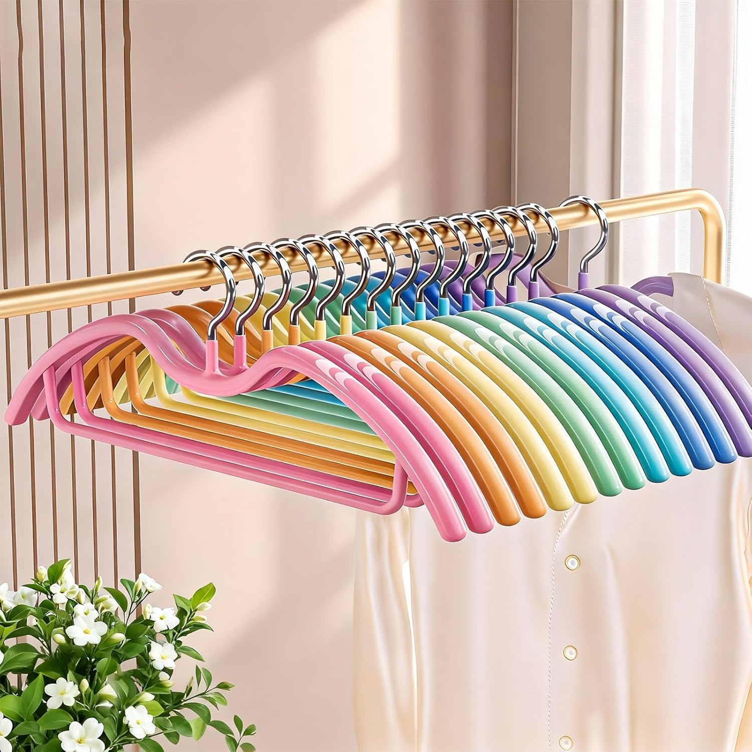 SLMT Sweater Hangers No Shoulder Bump Heavy Duty Metal Coat Hangers Non Slip Clothes Hangers for Closet (28)