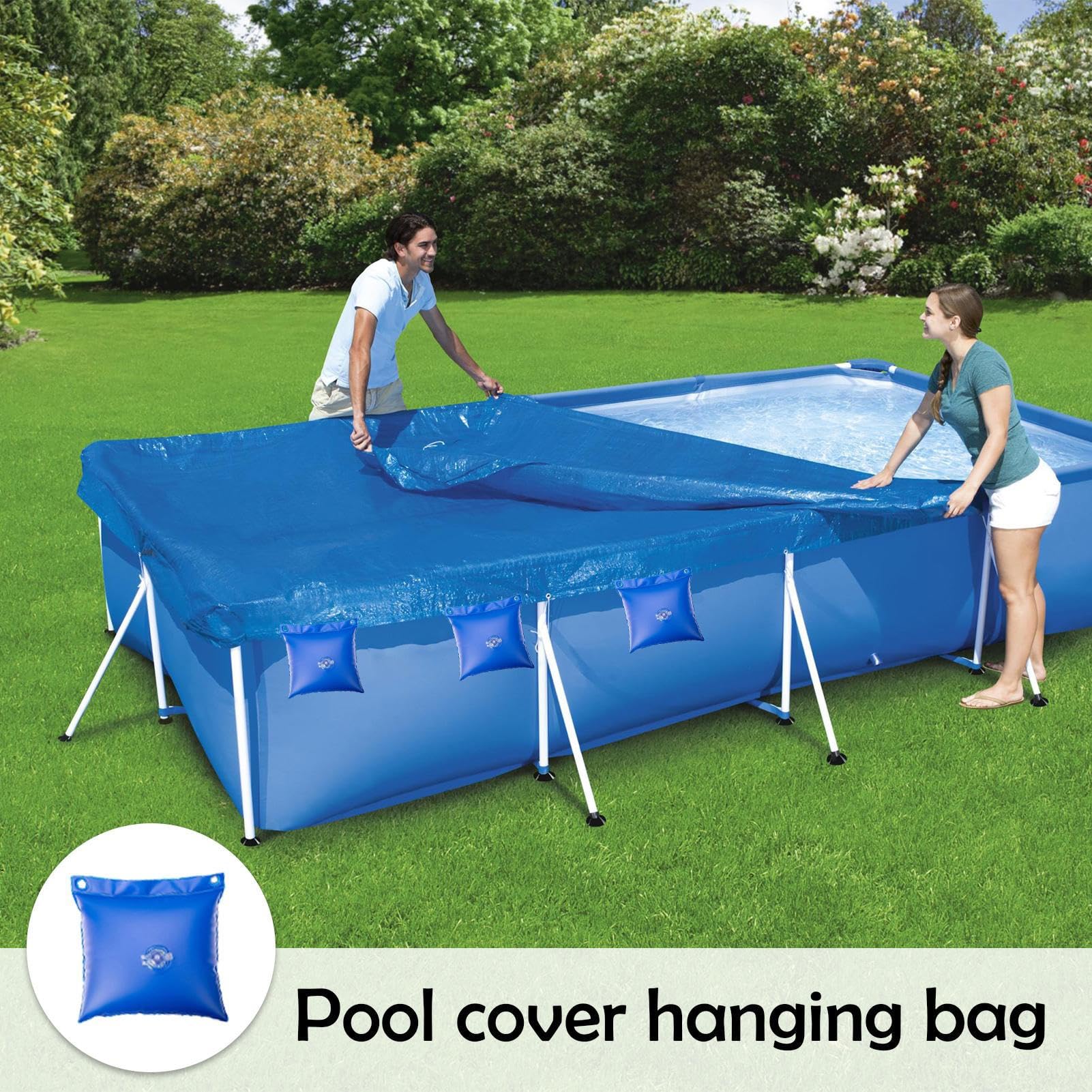 Sacs De Piscine Pour L'hiver, Sacs De Poids De Piscine,8X Poids D'eau Pour Piscine Avec Crochet | Bâche De Piscine D'hiver Antigel En PVC épais, étanche, Poids, Fermeture De Piscine Robuste Pour