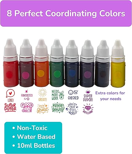 Miniatura 4 de Stamp Joy - Tinta de repuesto prémium para sellos autoentintados y almohadillas de grabación, almohadillas de tinta, a base de agua, juego de 8