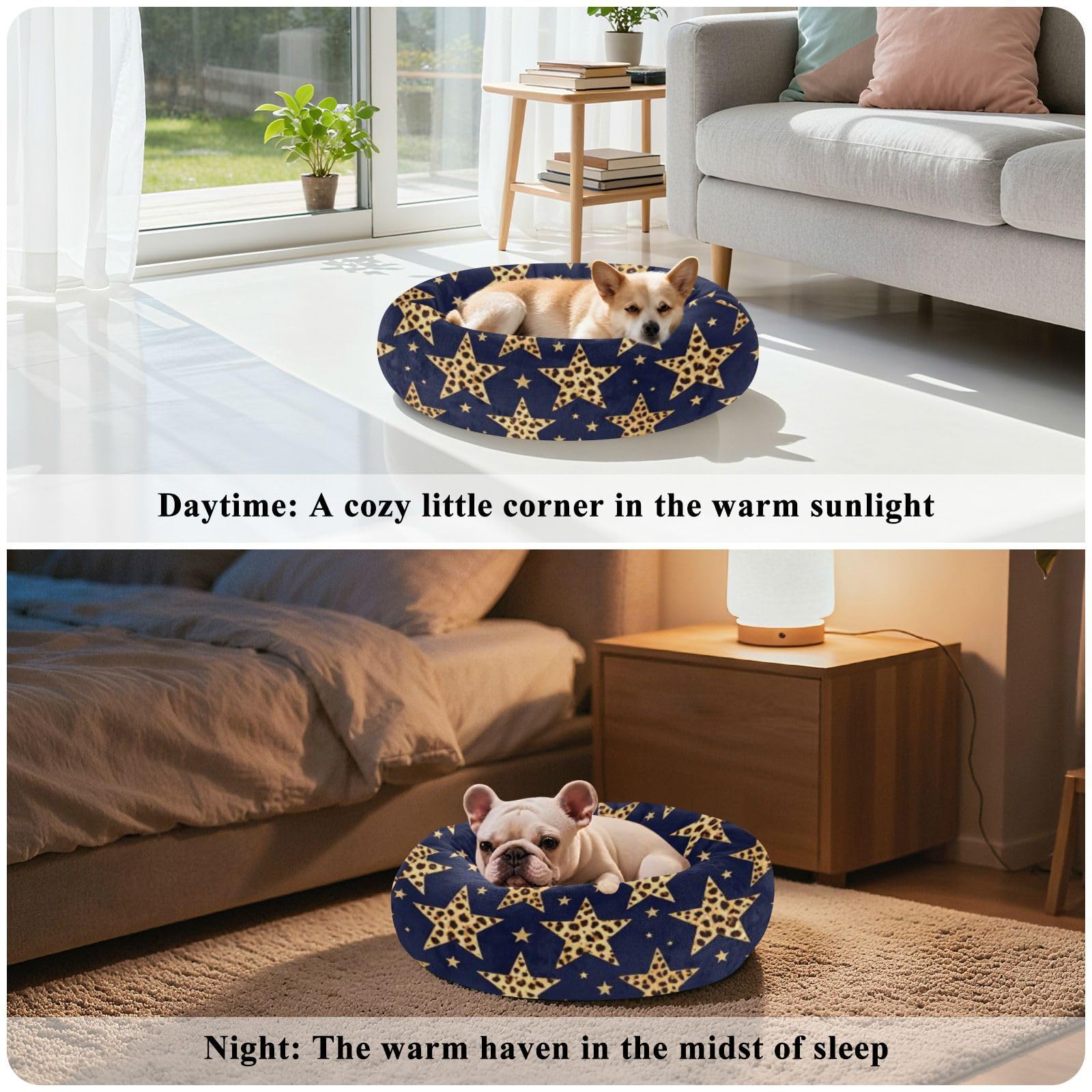 GuoChe Cuccia per gatti blu navy leopardo stella