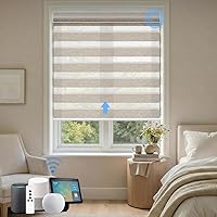 Vista 24 de Persianas motorizadas cebra con control remoto: Canisteo - Persianas automáticas para ventanas de interior funcionan con HomeKit, Alexa, persianas