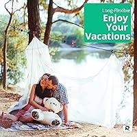 Vista 6 de Tendedero portátil de viaje con 12 clips coloridos y bolsa, línea de ropa elástica para RV y campamentos para línea de secado de ropa