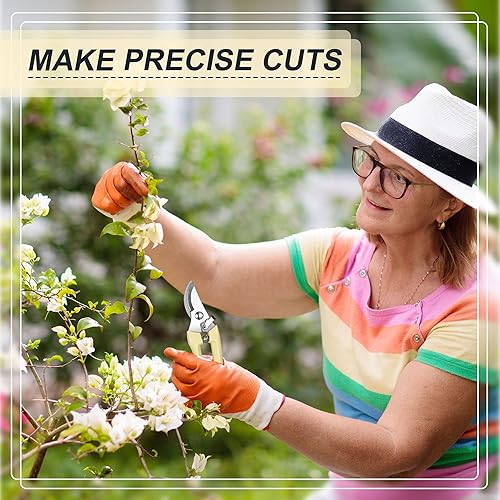 Miniatura 4 de Chumia Tijeras de podar para jardín, 6 unidades, tijeras de podar resistentes para plantas de jardín, podadora de árboles de mano, para patio,