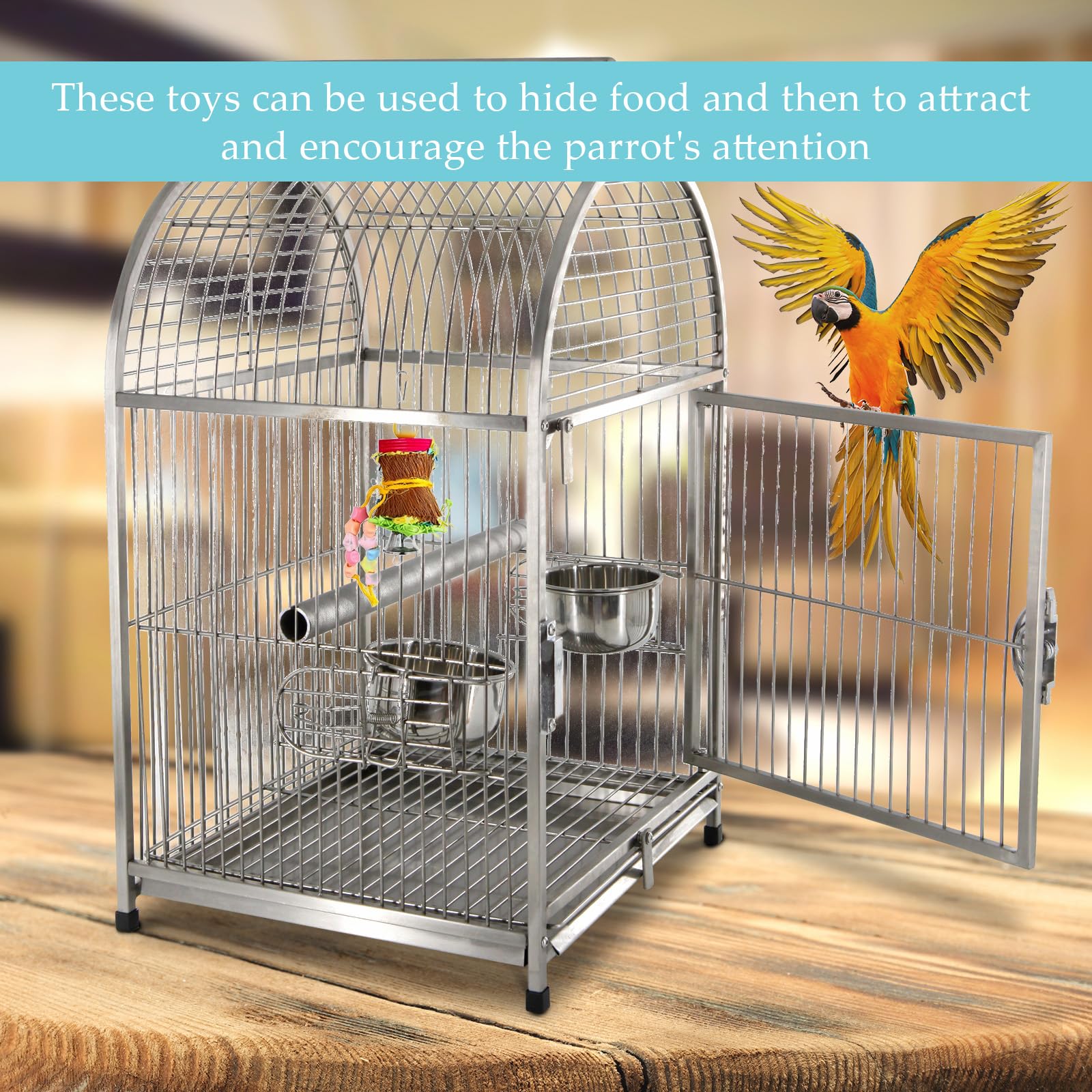 Jyinelx 4PCS Set of Brushed Chewing Budgie Toys, Palm Leather Sushi Roll Bird Toys, Cockatiel Toys - Image 4