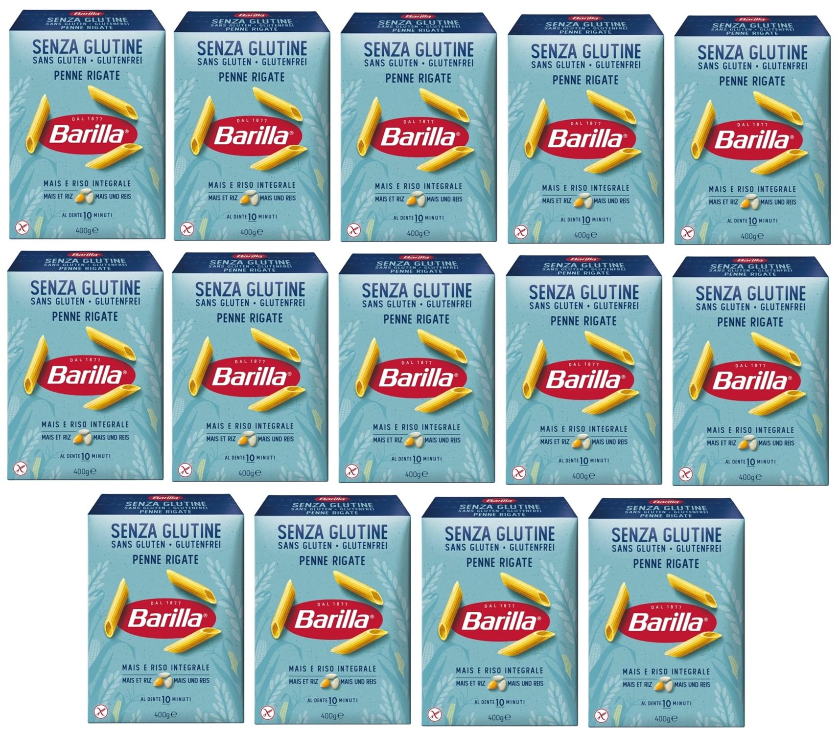29er-Pack Testpaket Pasta Barilla Penne Rigate + Divella Spaghetti Senza Glutine,Glutenfreie Nudeln Italienische Pasta 400g