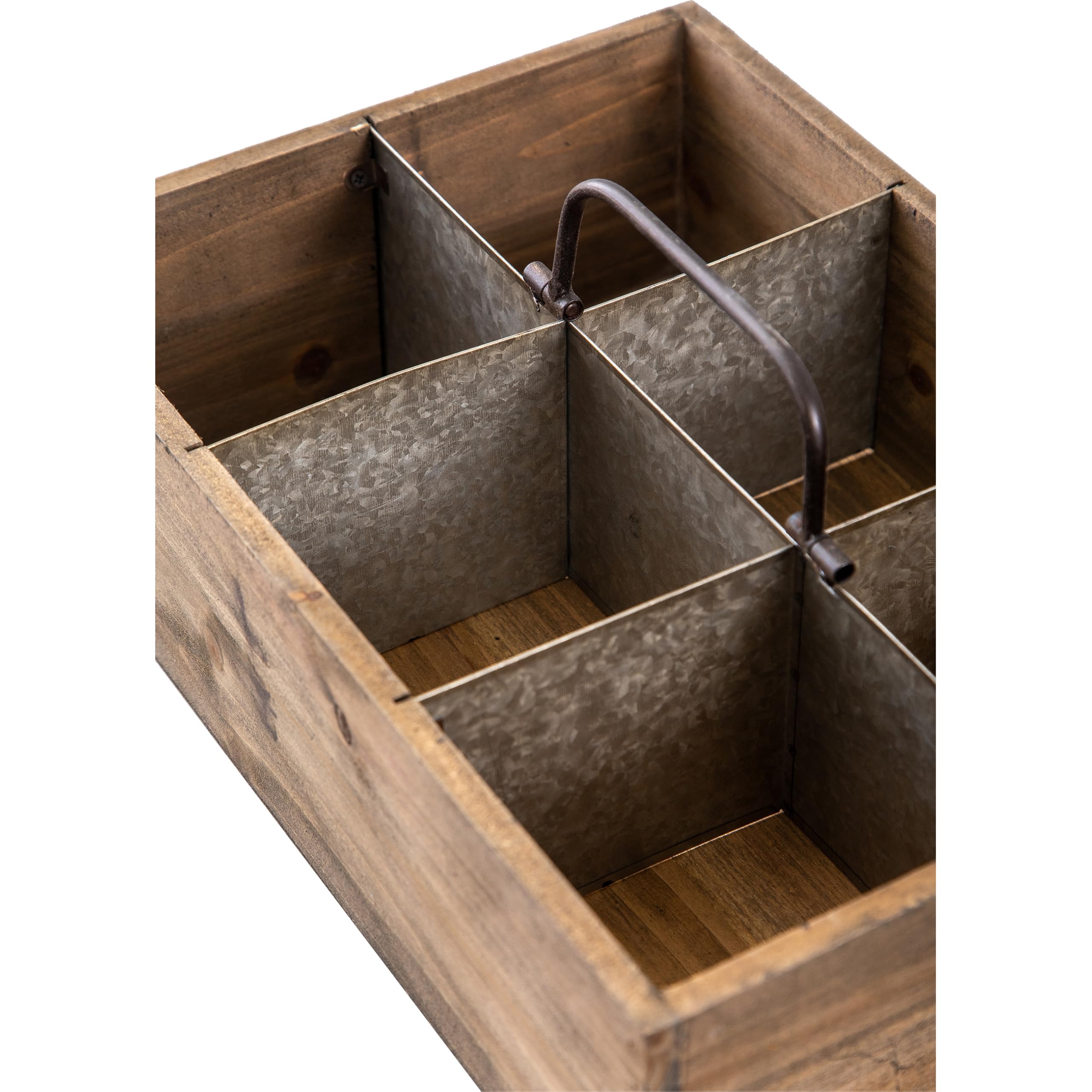 Cajas de madera rústica para decoración de 38 x 25 cm, cajas de almacenamiento de madera envejecida y galvanizadas para manualidades, cestas de madera rústicas para regalos, cajas de madera
