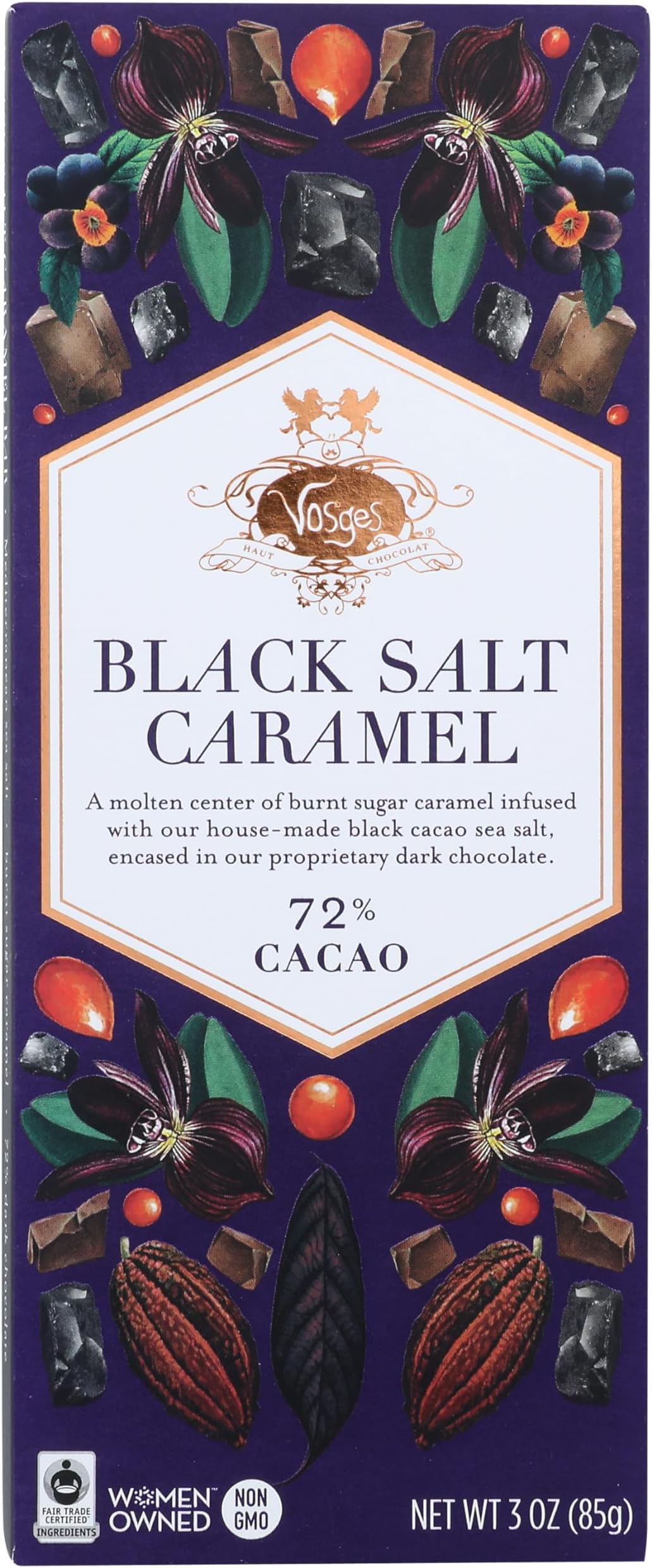 Vosges Haut-Chocolat Black Salt Caramel, 3oz Bar