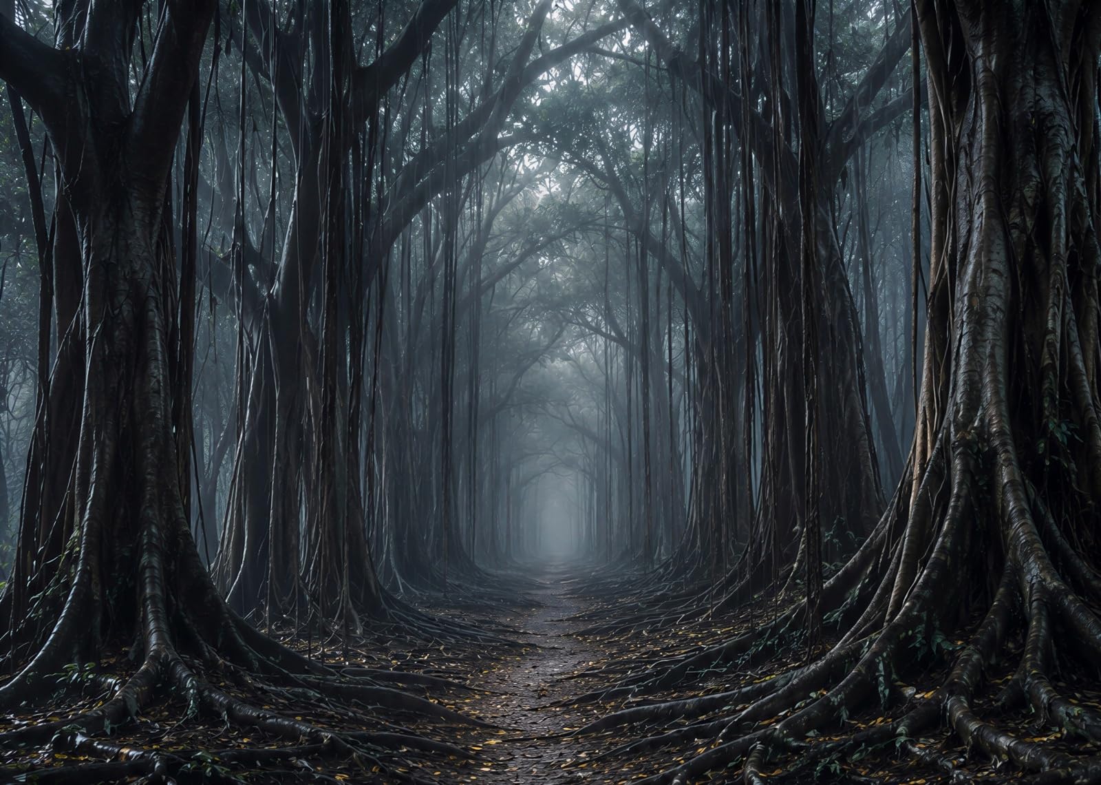 10x6.5FT (3x2m) Sentiero Nebbioso Grandi Alberi Sfondo Fotografico