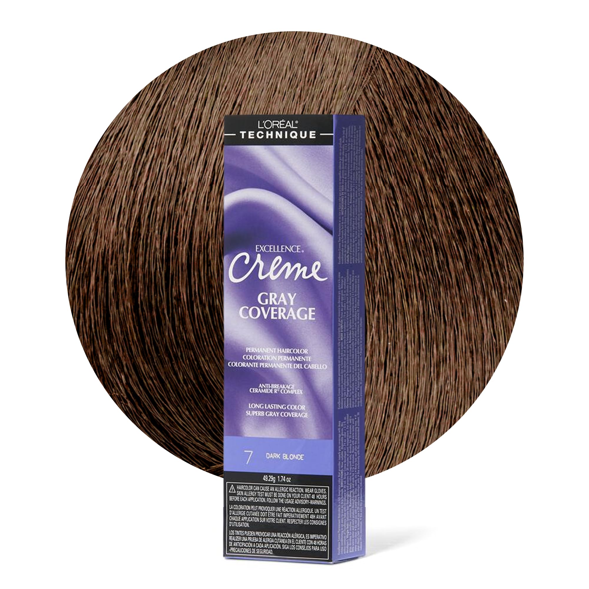 L'Oréal Technique Excellence Crème Permanent Hair Color - Long-Lasting Hair Dye, Rich Formula With No-Drip Application, Superb Gray Coverage