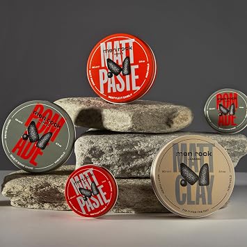 Mens Rock Pomade - High Hold - Medium Shine - Men's Hair Pomade - Men's Hair Clay - Styling Clay - Styling Cream - Strong Hold Paste - 3 oz