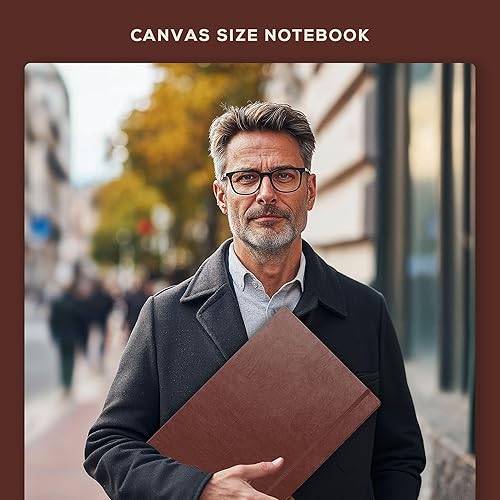 Miniatura 7 de Beechmore Books A3 Sketchbook – 11.7x16.5 Premium Vegan Leather Bound Large Sketch Book Hardcover with 160 Thick 160gsm Perforated Ivory Pages