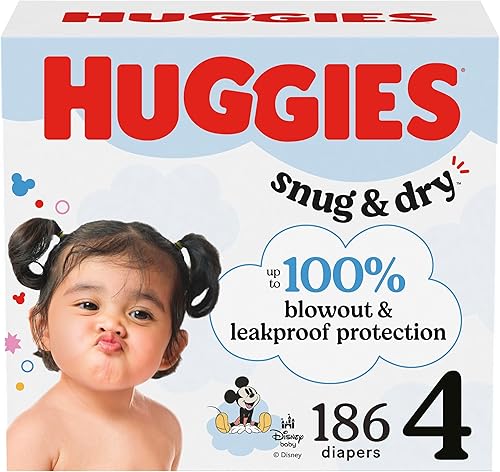 Miniatura 51 de Huggies Pañales de tamaño 4, pañales para bebé Snug & Dry, talla 4 (22-37 libras), 30 unidades, el embalaje puede variar