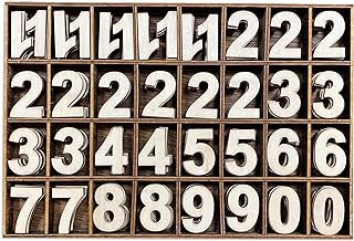 Cregugua 1-1/4 Inch (1.25") 185 Pieces Unfinished Wooden Numbers Blank Wood Clock Unpainted Calendar Numbers Scrapbooking Crafts