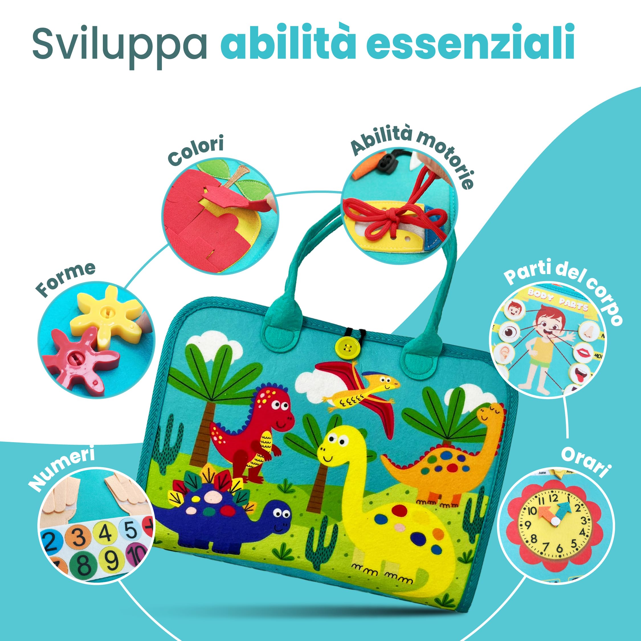Busy Board Montessori 1 Anno 2 Anni Libro Montessori Interattivo Pannello Sensoriale Bambini Busy Book Tavola Sensoriale Montessori attività Sensoriali Giocattolo Educativo Regalo