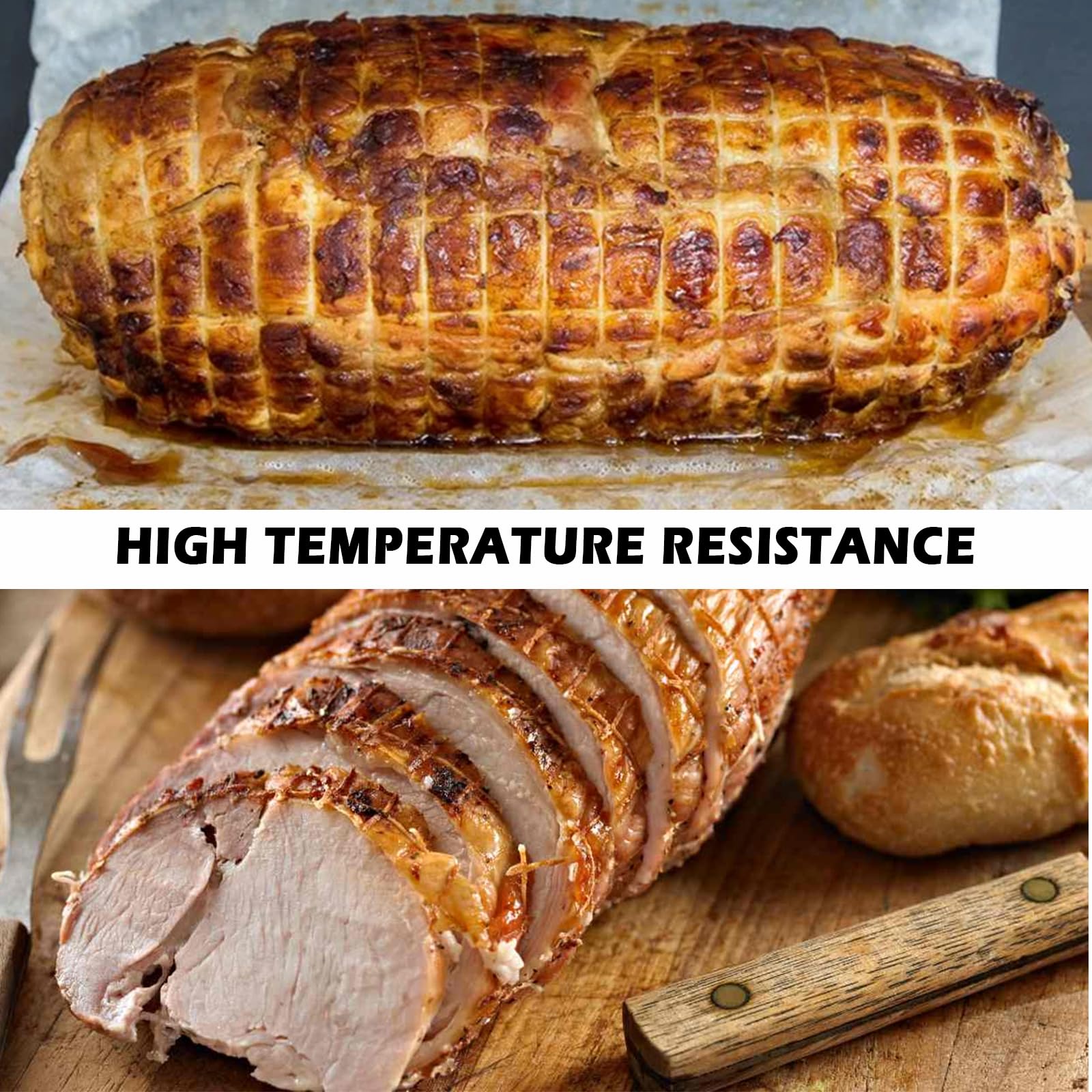 Rete per Carne da 10m, Bianca - Rete Elasticizzata per Arrosti e Insaccati con 18 Fori, Ideale per Cottura, Stagionatura e Conservazione di Prosciutti e Carni
