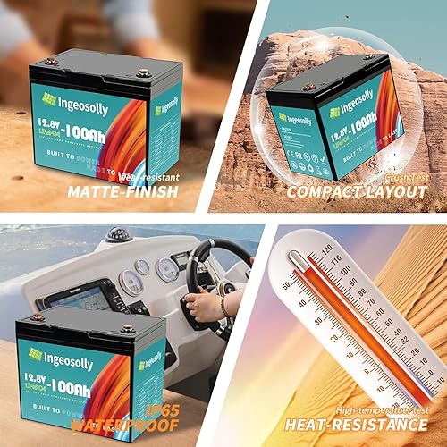 Miniatura 6 de Batería de litio LiFePO4 de 12 V 100 Ah, más de 8000 baterías de litio de ciclos profundos, batería recargable de 12 voltios más pequeña y ligera