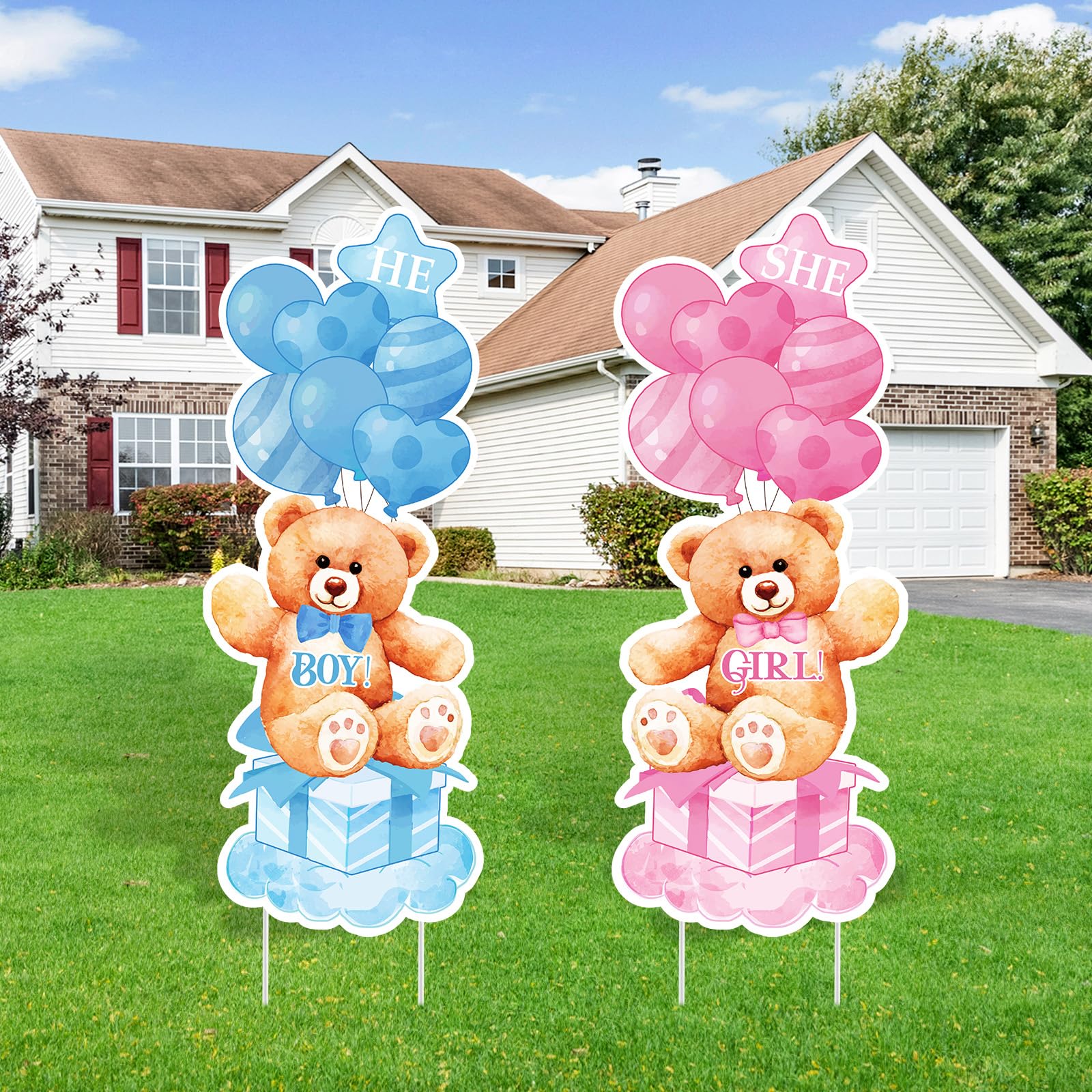 Amazon.com : 2 Sets Baby Shower Plastic Yard Sign with Stakes